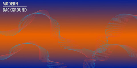 Dynamic waves line vector background with dark blue, green, orange color abstract fit for poster, backdrop and information text