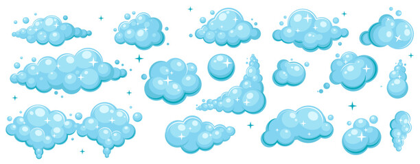 Soap foam bubbles for bath set