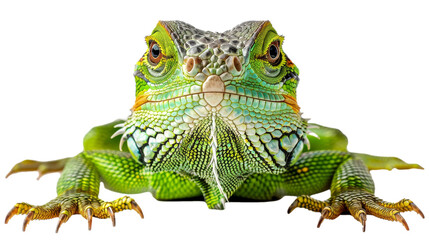 Fototapeta premium green lizard isolated on white