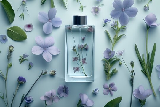 For sophisticated daily wear, this luxury-perfume bottle against a black background offers an aromatic blend of scents - Powered by Adobe