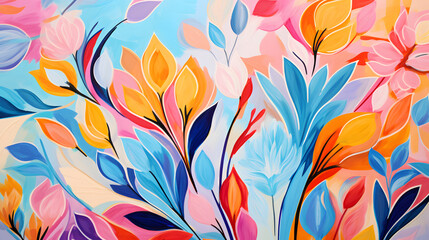 Artistic hand painted abstract flowers oil painting decorative painting
