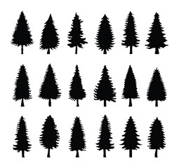 Obraz premium silhouette tree collection . Vector illustration