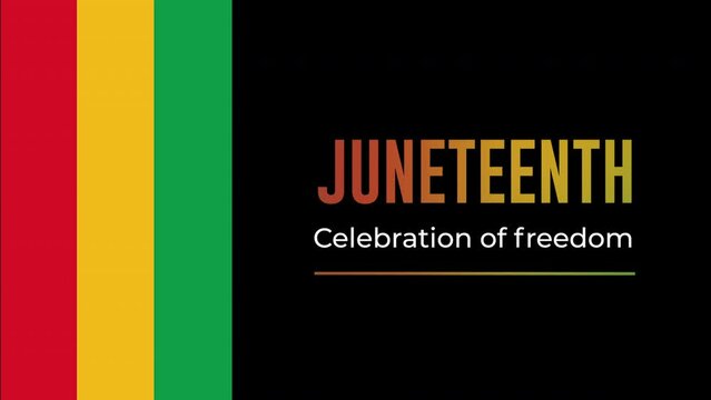 Juneteenth Independence Day  animated text. Freedom or Emancipation day.