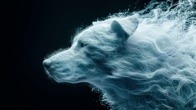 digital dog. Artificial intelligence concept. virtual reality 
