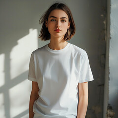 Woman in White T-Shirt