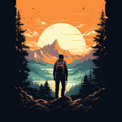 Wondrous image of spaceman travel through stargate with scifi landscape