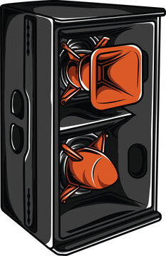 Illustration of speaker box model T24N vector eps 10