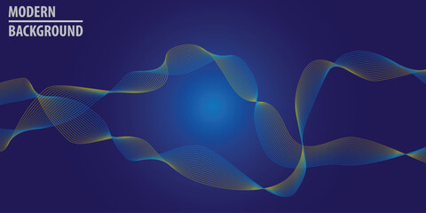 Dynamic waves line vector background with dark blue color abstract fit for poster, backdrop and information text