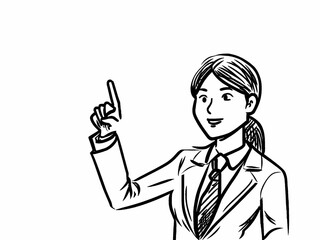 illustration of a woman thumbs up on white background art design