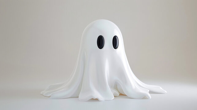 Ghost character. Halloween scary ghostly monster, dead boo spook and cute funny boohoo spooky fly anima or horror curious devil phantom costume isolated cartoon.