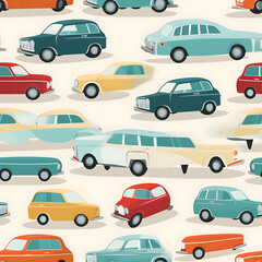 Car digital art seamless pattern, the design for apply a variety of graphic works