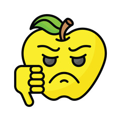 Carefully crafted amazing icon of dislike emoji, unique and creative vector