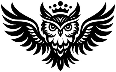 Fototapeta premium An image of a gorgeous heraldic owl for a logo
