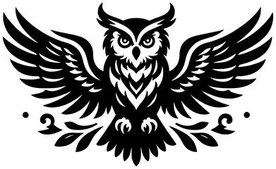 Obraz premium An image of a gorgeous heraldic owl for a logo