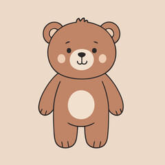 Cute teddy for toddlers' learning books vector illustration