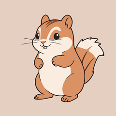 Cute vector illustration of a Chipmunk for toddlers story books