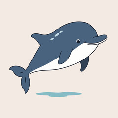 Vector illustration of a cute Whale for kids story book