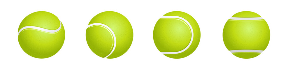 Tennis ball vector icon set