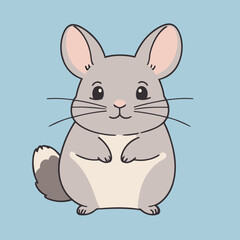 Cute vector illustration of a Chinchilla for early readers' delight