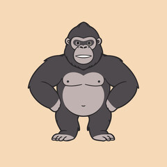 Cute Gorilla for kids books vector illustration