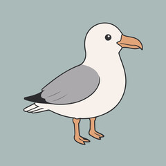 Cute vector illustration of a Seagull for kids' reading time