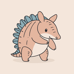 Vector illustration of a cute Armadillo for toddlers