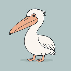 Cute Pelican for children book vector illustration