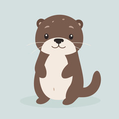 Cute Otter vector illustration of a for toddlers books