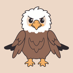 Vector illustration of a cute Eagle for kids books