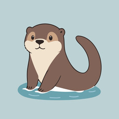 Vector illustration of a lovable Otter for children's picture books
