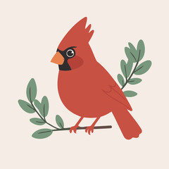 Cute Cardinal for young readers' picture book vector illustration