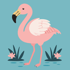 Cute Flamingo for toddlers vector illustration