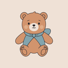 Obraz premium Vector illustration of an adorable teddy for young readers' books