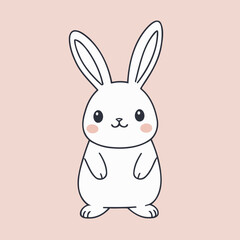 Cute Rabbit for children's literature vector illustration