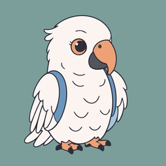 Cute Macaw for kids' storytelling vector illustration