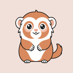 Fototapeta premium Vector illustration of an adorable Marmoset for young readers' books