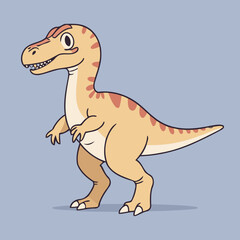 Cute Velociraptor vector illustration for children