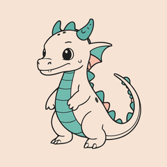 Cute Dragon for children's bedtime stories vector illustration