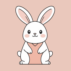 Cute vector illustration of a Rabbit for children story book