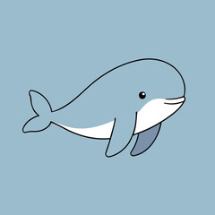 Cute vector illustration of a Whale for toddlers' playful adventures