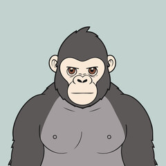 Cute vector illustration of a Gorilla for kids' reading time