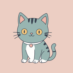 Vector illustration of a cute Cat for kids