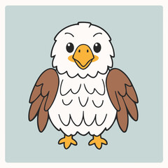 Cute Eagle for young readers' picture book vector illustration