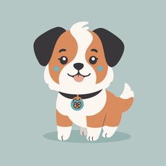 Vector illustration of a cute Dog for kids