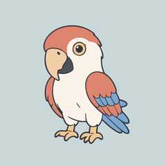 Vector illustration of a playful Macaw for preschoolers' storytime
