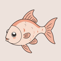 Vector illustration of a cute Tetra for kids story book