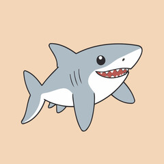 Naklejka premium Vector illustration of a cute Shark for children book