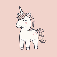 Cute Unicorn for children book vector illustration