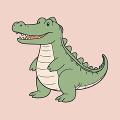 Vector illustration of a cute Alligator for children book