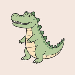 Cute Crocodile for children book vector illustration